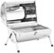 Barbacoa de carbón portátil de acero inoxidable con doble rejilla, ideal para camping, jardín y balcón, duradera y fácil de limpiar