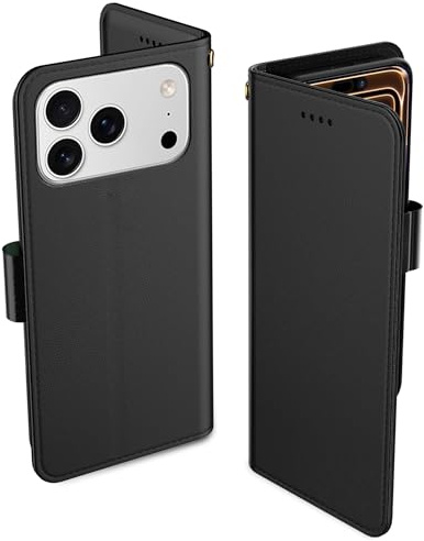 Aiziki Handyhülle für iPhone 17 Pro Max Tasche, RFID Leder Klappbar Schutzhülle Tasche Wallet Brieftasche Cover Flip Case [Kartenfächern] Kompatibel mit iPhone 17 Pro Max Hülle -Schwarz