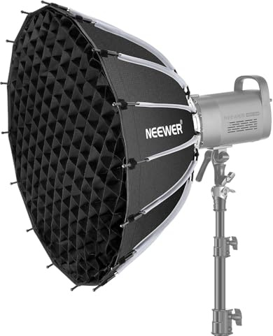 NEEWER BASICS Parabolische Softbox Set, 26/65cm Bowens Halterung Soft Box mit Lichtdiffusoren für Studiofotografie, Videoaufnahmen Streaming Licht, kompatibel mit Godox, kompatibel mit Aputure, NS37P