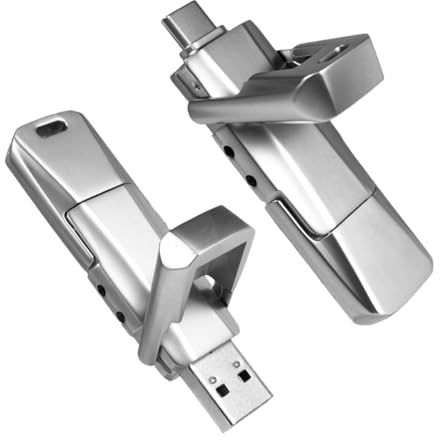 Clé USB 1T Solid State, jusqu'à 550 Mo/s haute vitesse USB 3.2, clé USB C + USB A, stockage externe pour iPhone 17/16/15, Android, MacBook, ordinateur portable, ordinateur de bureau, iPad et plus