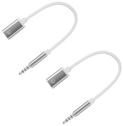 2PCS Silver Headphone Jack Adapter, 3.5mm Male to TypeC Female Audio Cable Cord, USB C to Aux Audio Dongle Cable Cord, Compatible with MP3 Players, Laptops, Tablets, Smartphone