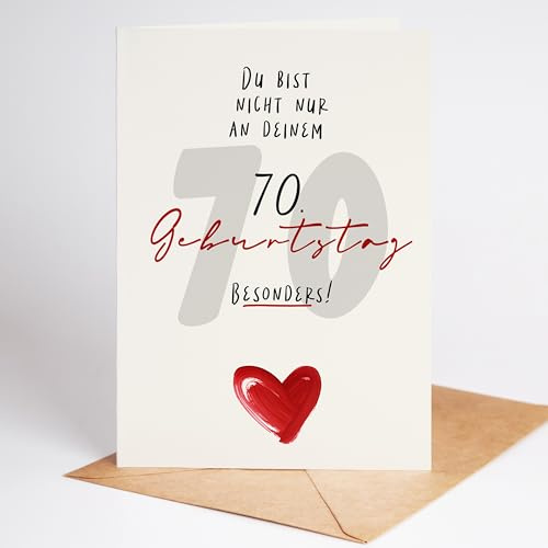 Lovely Cards - Geburtstagskarte 70 Frau Mann - Geschenk 70 Geburtstag Frau - Geburtstagskarten für Frauen 70.ter Geburtstag - Karte 70 Geburtstag - Glückwunschkarte (DIN-A6)