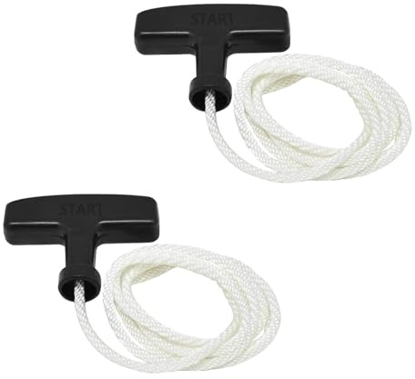 Lot de 2 poignées de démarrage pour tondeuse à gazon à rappel avec câble de démarrage, cordon de traction pour moteur à essence de 134 mm de longueur avec démarreur pour tondeuse