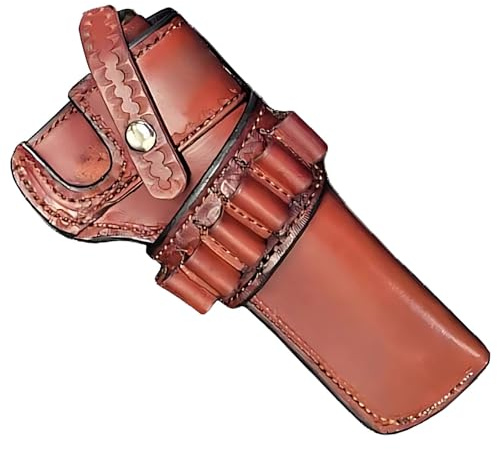 Mittelalterliches Cowboy-Revolver-Holster, 11,9 cm Leder-Design mit Schlaufen, Cosplay-Essential