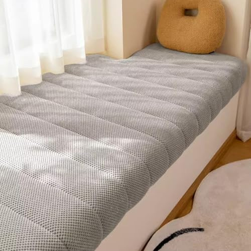 WLXFF Cord Sitzkissen Bank Für Innen Fensterbank Window, 5CM Dicke Bankauflage, rutschfest bankkissen, sitzpolster Bank Für Bänke, Sitzbank Kissen Eckbank Auflage,Light Gray,100x40cm