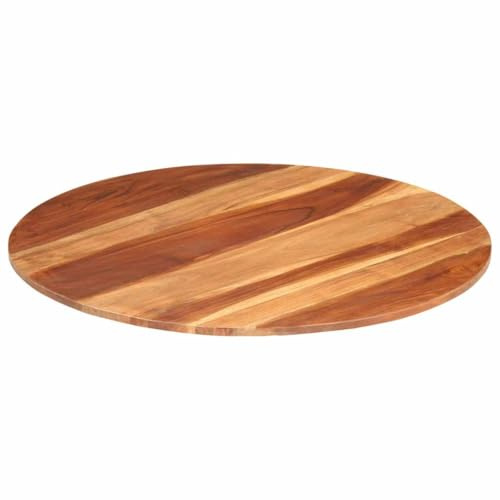 PHGTYUK Plateau de table en bois massif de palissandre rond 80 cm de diamètre 15-16 mm d'épaisseur pour salle à manger rustique pieds de table combinables