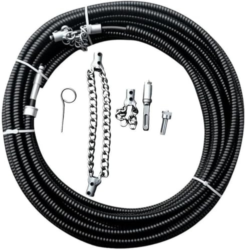 ZYREHAW Electric Drill Drain Cleaner Machine 2-5 Meter with Extension Sewer Pipe Cleaning Plumbing Dredger Spring Tools Boiler Trap Opener,Remover Types Descal,Flex Drilling Chain 200cm