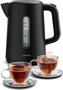 Klarstein Velaire Bollitore da 1,7 L - Bollitore elettrico moderno da 2200 W, design minimalista, filtro anticalcare, base a 360°, spegnimento automatico