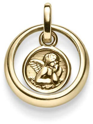 Anhänger Taufring Halsschmuck Engel Engelchen aus 585 Gold Gelbgold Kommunion