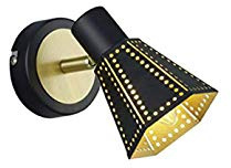 Trio Leuchten Strahler 800300132 Houston, Metall schwarz/innen goldfarbig, exkl. 1 x E14, 13 x 9.5 x 17 cm
