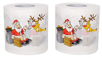 SummitLink Lot de 2 rouleaux de papier toilette Motif Père Noël