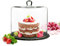Sendez Cloche en verre sur plateau en ardoise - 28 x 25 cm - Cloche à gâteau - Cloche à fromage - Cloche à gâteau