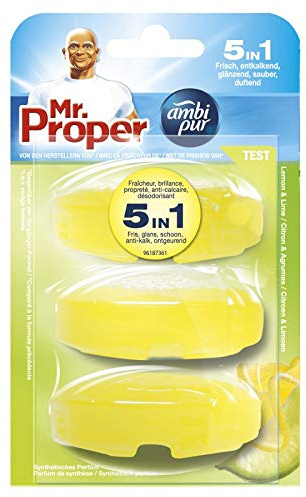 3 Stück - Ambi Pur 3 flüssige WC - Steine Nachfüller 3 x 55 ml - Lemon & Lime