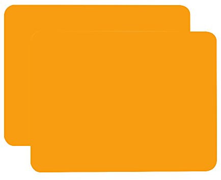 JingU Silicone Orange Baking Mat, 40x30cm - Non Stick & Soft Silicone Mat Placemats For Baby & Kids (2 Pieces)