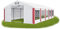 Das Company Partyzelt 5x10m wasserdicht weiß-rot mit Bodenrahmen und Dachverstärkung 560g/m² PVC Plane Robust Festzelt Gartenzelt Summer Plus SD