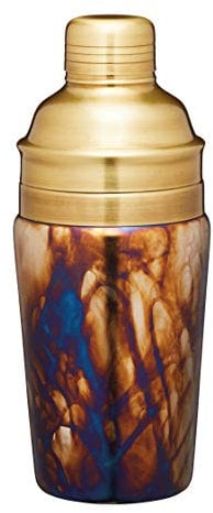 BarCraft BCCSMERCGLS Mercurial Cocktail Shaker Set with Zinc Fired Finish, Glass, 700 ml, Multi-Colour