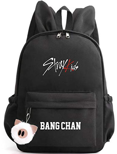 Casual Stray Kids Rucksack Süße Hasenohren Schultaschen für Jungen Mädchen StrayKids Camping Wanderrucksack Daypacks