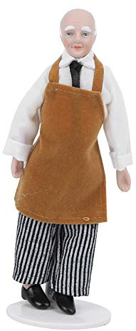 Puppenhauspuppen 1 12 Maßstab Miniatur Porzellan Keramikpuppe Menschen Modell Ornament Chef Mann Diener Puppenhaus Zubehör(#1)