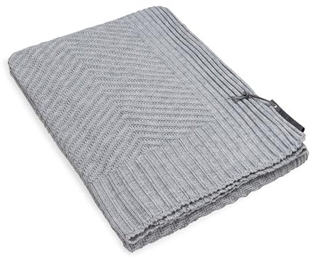 KNIT FACTORY - Beau Plaid - Grau - 160x130 cm