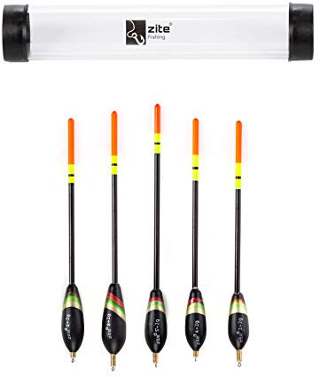 Zite Fishing Waggler-Posen-Set - 5 STK Vorgebleite Angel-Posen & Schwimmer Friedfisch Angeln - 2+2g - 8+2g Laufposen, Posen Angeln, Angelposen Set, Angelzubehör Set, Pose Angelpose
