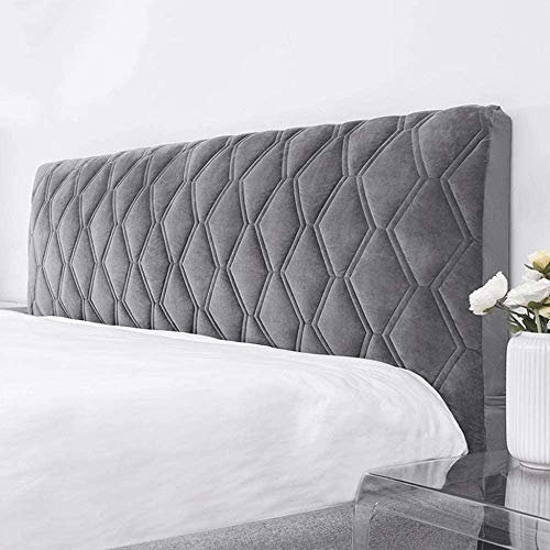 Bezug Hussen Bett Kopfteil Bettkopfteil Hussen Kopfteilbezug Staubdicht Gesteppt Einfarbig Verdicken Baumwolle Kopfbedeckungen Kopfende (Color : Grey, Size : 160cm)