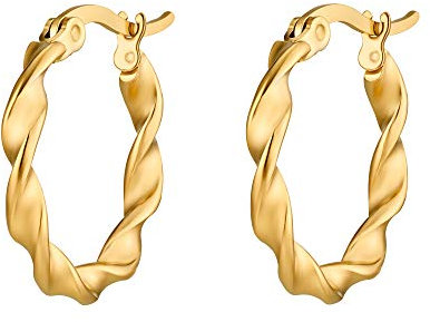 Heideman Ohrringe Damen Domed goldfarbend aus Edelstahl gold farbend matt Ohrschmuck für Frauen ohne Stein