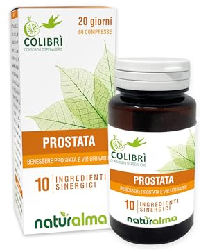Prostata Naturalma - Consorzio Colibrì 60 Tabletten á 1000 mg - Brennnessel, Weidenröschen, Sägepalme, Kürbis, Mais, Blütenstaub, Soja, Lycopin, Zink Und Selen - Nahrungsergänzungsmittel