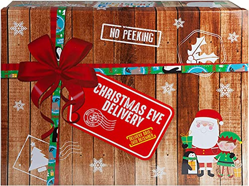PMS VFM - Christmas Eve Delivery Box - Medium, Elf Delivery Box, Favour Boxes, Table Favours for Xmas, Christmas Eve Boxes Empty, Small Gifts, for Kids, Adults