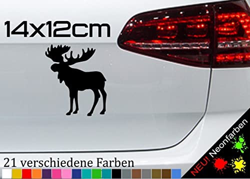 Elch Aufkleber Moose Schweden Elentier Norwegen Alia JDM Finnland Geweih 14x12cm in 21 Farben