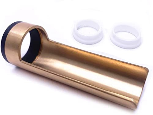 TUOREN Brass Guitar Slides 72mm / 2.8 Length Finger Slides w/ 2Pcs End Ring for Electric & Acoustic Guitar Bass Medium (Semicircle)