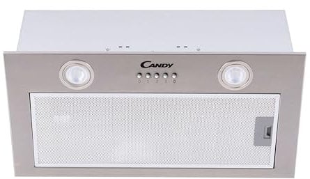 Candy CBG625-1XGG, Campana Grupo Filtrante, 52CM, 3 Niveles de Potencia, 44W, 206M3/H, Filtro de Carbono, Panel Aluminio Antigrasa, Iluminación LED, 68DB, Clase B, Gris Metalizado