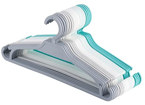 Tymar Kinderkleiderbügel, 20er-Pack,Baby- und Kinder-Kleiderbügel aus Kunststoff, L32 x H14 cm; ideal für Kinder-Kleiderschrank (Mix 1 (Junge),20 Stück)