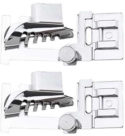 VGOL 2 Stück Nähmaschinen Schrägband Binderfuß Verstellbarer Metallband Schrägband Binder Nähfüße mit Niedrigem Schaft für meisten Haushaltsnähmaschinen