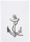 Maritime Geschirrtücher / Küchen-Handtuch - Dish Towel Vintage aus 100% Baumwolle 50 x 70 cm (Anker grau)