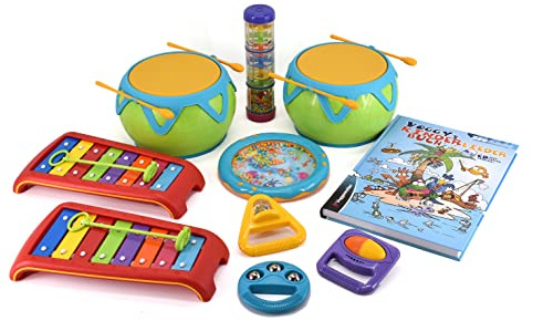 Voggenreiter Die Musik-Kiste für die Krabbelgruppe, 9-teilig inkl. Aufbewahrungs-Kiste, für bis zu 6 Kinder, ab 18 Monate