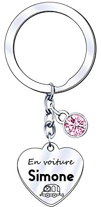 JRZDFXS Porte Clef Voiture Porte cles Meilleure Amie Porte-clés Personnalisé Cadeau pour Papa Maman Soeur Anniversaire pour Amie Frere Porte-clés Simone Cadeau de Noël