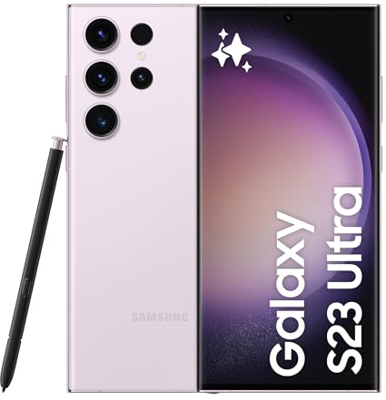 Samsung Galaxy S23 Ultra 5G Dual SIM Android Mobile Phone, 256GB, SIM Free Smartphone, Lavender, 3Y Extended Manufacturer Warranty (UK Version)