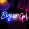 Led Boy or Girl Segni al neon Genere Rivelare Decorazioni del partito Segni di lettere al neon Annuncio di gravidanza Forniture del partito Baby Shower Yard Segni (blu-rosa)