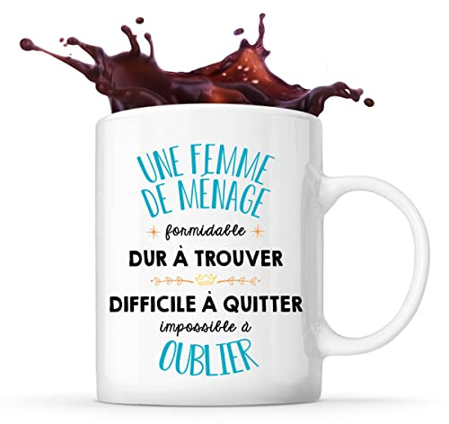 Planetee Tasse Une Femme de ménage blanc | Mug cadeau amie collègue de travail, départ retraite