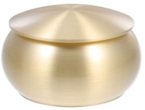 Angoily Copper Tea Storage Jar with Airtight Lid Portable Mini Tea Canister for Loose Leaf and Small Items Elegant Golden Finish for Home and Kitchen