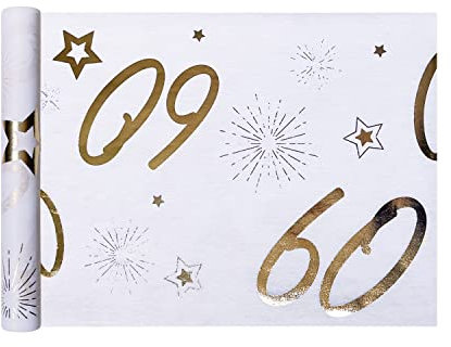 Oblique Unique® Tischläufer Tischband Tisch Läufer Gold glänzend Tischdeko für Geburtstag Jubiläum Goldene Hochzeit Party Deko (Tischläufer 60)