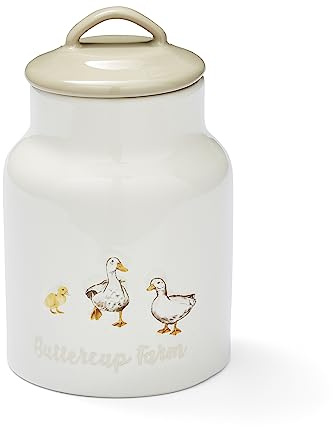 Cooksmart Buttercup Farm Ceramic Tea Coffee Sugar Canister Set | British Designed, Ceramic Storage, Airtight Lid, Kitchen Organisation, Tea Coffee Sugar Storage, Durable Build, Easy Clean