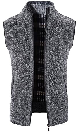 Blouson Ete Homme Leger - Gilet sans Manches à Carreaux décontracté pour Hommes Zipper Fly Stand Collar Tops Pull Cardigan Cardigan Homme Hiver Rose Long