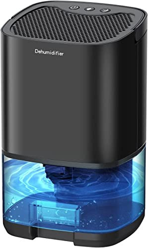 Gocheer Elektrischer Luftentfeuchter, 1000 ml Luftentfeuchter mit Überfüllungsschutz, 3 Entfeuchtungsmodi, bunte LED-Lichter, Haushaltsluftentfeuchter, Schwarz
