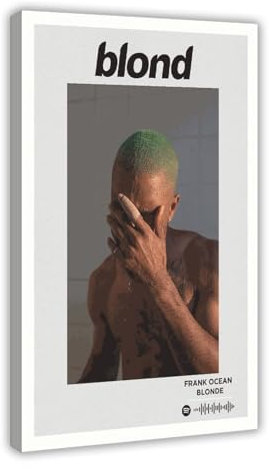 AmAzwi Singer Frank Ocean Poster Blonde Album Cover Poster 3 Leinwand Poster Schlafzimmer Dekor Sport Landschaft Büro Zimmer Dekor Geschenkrahmen: 60 x 90 cm