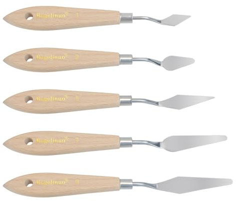 5 pezzi Spatola per Pittura in Acciaio Inox Arte Tavolozza per Dipingere Set per Acrilici, Dipinti Decorativi, Dipinti ad Olio, Pittura ad Acquerello, Miscelazione di Colori, Dipinti su Tela