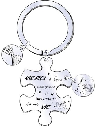 FGHJK Cadeau Porte-clés idéal pour Couple,Porte-clés en forme de cœur, porte-clés pour partenaire, petit porte-clés en forme de cœur,Cadeau Saint Valentin,Cadeau Noel Couple (8)