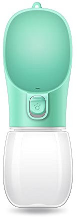 Cocopet Bottiglia d'acqua per cani, dispenser portatile per passeggiate (verde, standard)