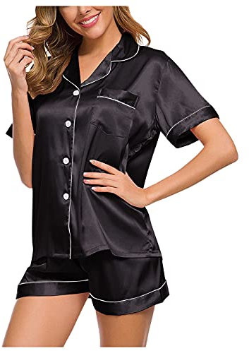Dessous Weihnachten Engel Schlafanzüge Frauen Nachtkleid Schlafanzüge Set Kurze reizvolle Frauen Kurze Robe Spitzen Body Rot Damen (Black, M)
