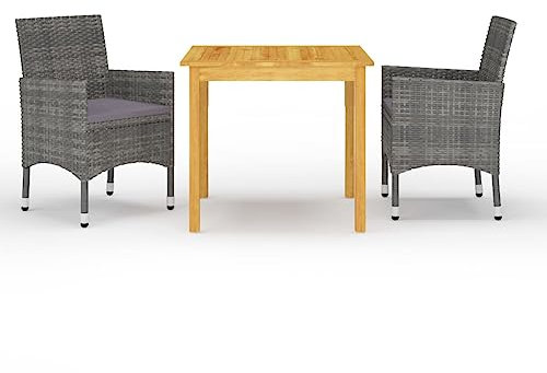 FUDUGEHMIOFWFJJ glasplatte Tisch,küchentisch klein,Tisch mit 4 stühlen Set,3-TLG. Garten-Essgruppe Graudining Table Set 4 Chairs,bistrosets,Patio Tisch und stühle Set,